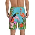 thumbnail image 3 of Gaeub Tropical Jungle Flamingo Printed Men's Short Pajama Pants, Lightweight Lounge & Sleep Bottoms Keep You Cool - Large, 3 of 9
