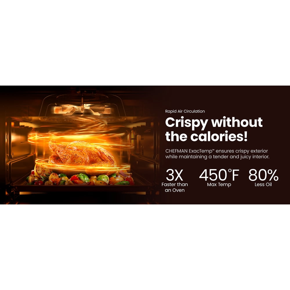 Chefman ExacTemp Air Fryer Toaster Oven Combo with Probe Thermometer