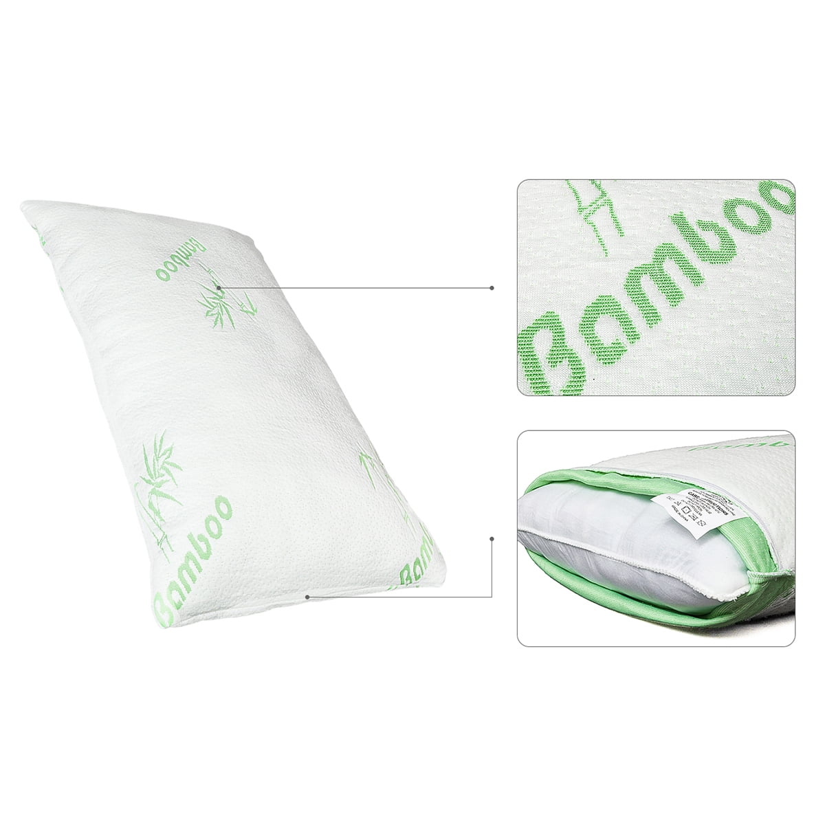 Lowestbest 1PCS King Size Memory Foam Pillow, Bamboo Fiber Bed Pillow with Washable Removable Cover Lowestbest 1PCS King Size Memory Foam Pillow, Bamboo Fiber Bed Pillow with Washable Removable Cover