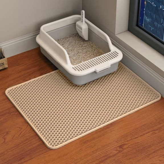 Solace & Paws Cat Litter Mat, Waterproof Double Layer Honeycomb Litter Trapping Mats, Easy to Clean, Less Waste