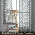 thumbnail image 5 of OVZME Leila Grey Sheer Curtains 84 Inches Long 2 Panels for Living Room, Light Filtering Window Treatments with Dual Rod Pocket for Bedroom, 40Wx84L Charcoal Grey, 5 of 7