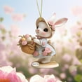 thumbnail image 4 of Cqxid Hangs Under $5 Easter Kawaii Bunny 2D Acrylic Tag Easter Sweet Bunny Acrylic Keychain Car Accessories Backpack Pendants Easter Decorations Spring, 4 of 9