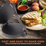 NutriChef Cast Iron Tortilla Press 8'' Inch Heavy-Duty Tortilla Maker, Flour Tortilla Press, Black