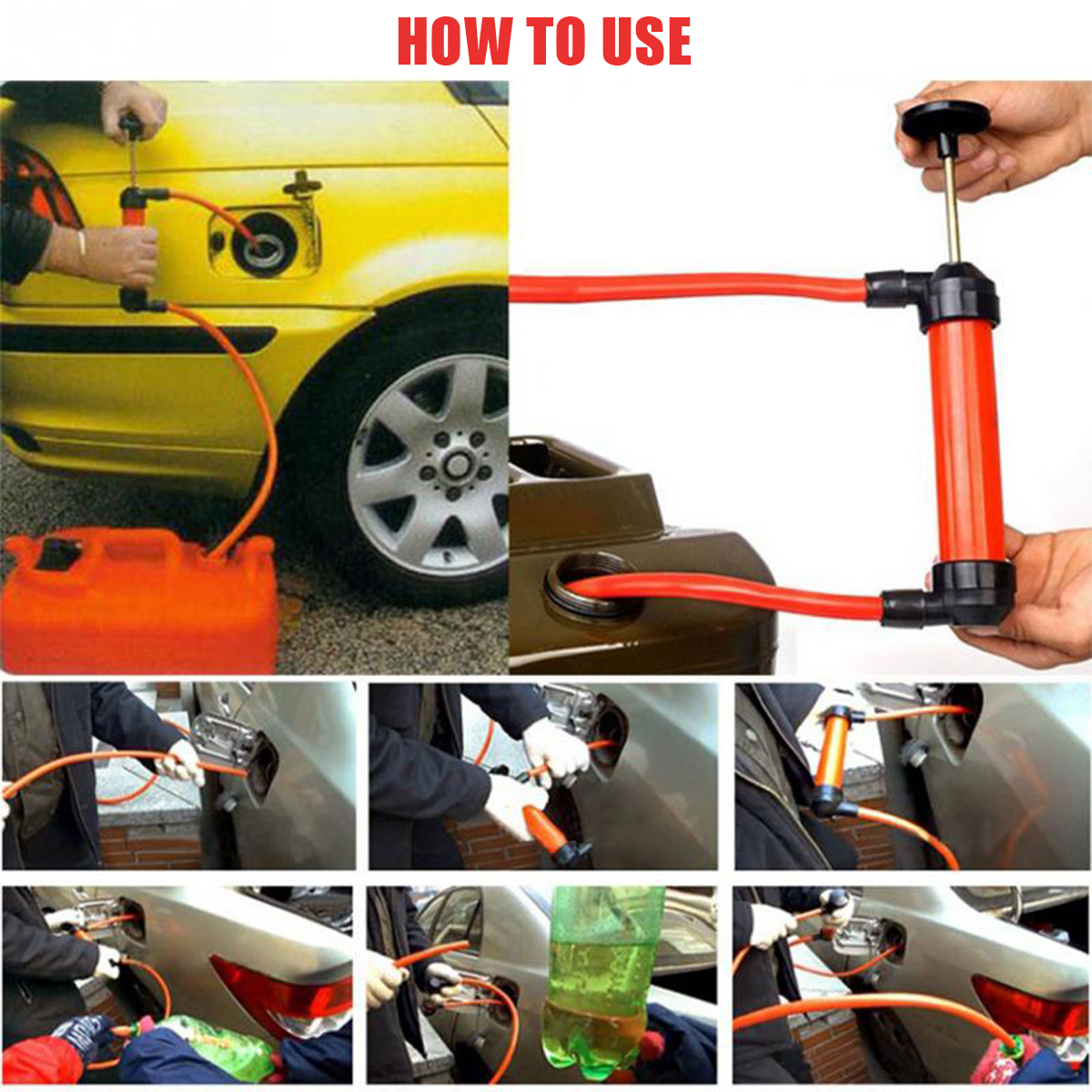Car Manual Hand Gas Oil Liquid Syphon Transfer Pump Siphon Pump Kit