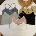 thumbnail image 2 of Cross Over Vest Womens Ice Silk Top Spring Fashion High Stretch Fabric Inner Suspenders Regular Length For Daily Wear, 2 of 7