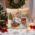 thumbnail image 2 of hulanddfd Christmas Throw Pillow Cover 18"x18" Linen Pillow Case with Santa and Woman Patterns Winter Holiday Decor Throw Cushion Case for Couch Sofa Living room Bedroom Indoor Home Decor, 2 of 6