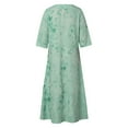 thumbnail image 5 of Uuszgmr Dresses For Women 2024 Short Sleeve Fashion Pocket Button V Neck Mid Sleeve Long Dress Sweet Clothes Mint Green,Xl, 5 of 5