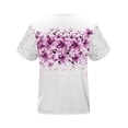 thumbnail image 5 of TaTaai Women‘s Loose Fit Floral Print Pullover Blouse, V Neck Short Sleeve Casual Top for Spring Summer Everyday Wear, Lightweight Comfortable Knit Shirt Gift, 5 of 5