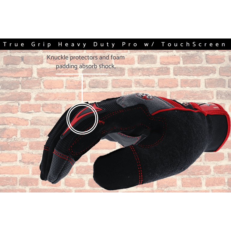 True Grip Safety Max Work Gloves With Touchscreen Fingers –