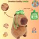 thumbnail image 3 of Mottoys Capybara Cute Plush - Peluches de animales de peluche de 8 pulgadas - Juguete para niños con mochila de tortuga - Almohada suave para decoración del hogar - Figuras abrazadas para niños y niña, 3 of 5