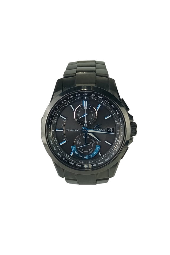 Pre-Owned CASIO Oceanus OCWT2500B1AJF Men's Analog Watch with Black Dial and Titanium