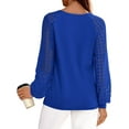 thumbnail image 4 of PRETTYGARDEN Long Sleeve Shirts for Women Trendy Lace Tops Dressy Casual Blouses Fall Outfits Fashion Clothing, 4 of 8