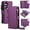 Darkpurple, variant on 2 in 1 Wallet Case for Samsung Galaxy S26, Classic Detachable Magnetic PU Leather Crossbody Strap Zipper Pocket Card Slots RFID Blocking Rugged Full Body Protective Phone Cover - Red