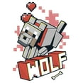 thumbnail image 2 of Girls Minecraft Wolf Hearts Graphic Cropped T-Shirt, 2 of 3
