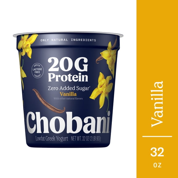 Chobani 20G Protein Low-Fat Greek Yogurt Vanilla 32oz Tub