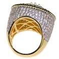 thumbnail image 6 of Men's Flower Cluster Pinky Ring 20MM 14K Gold Plated 2-Tone Round CZ Micro Pave Size 10, 6 of 12