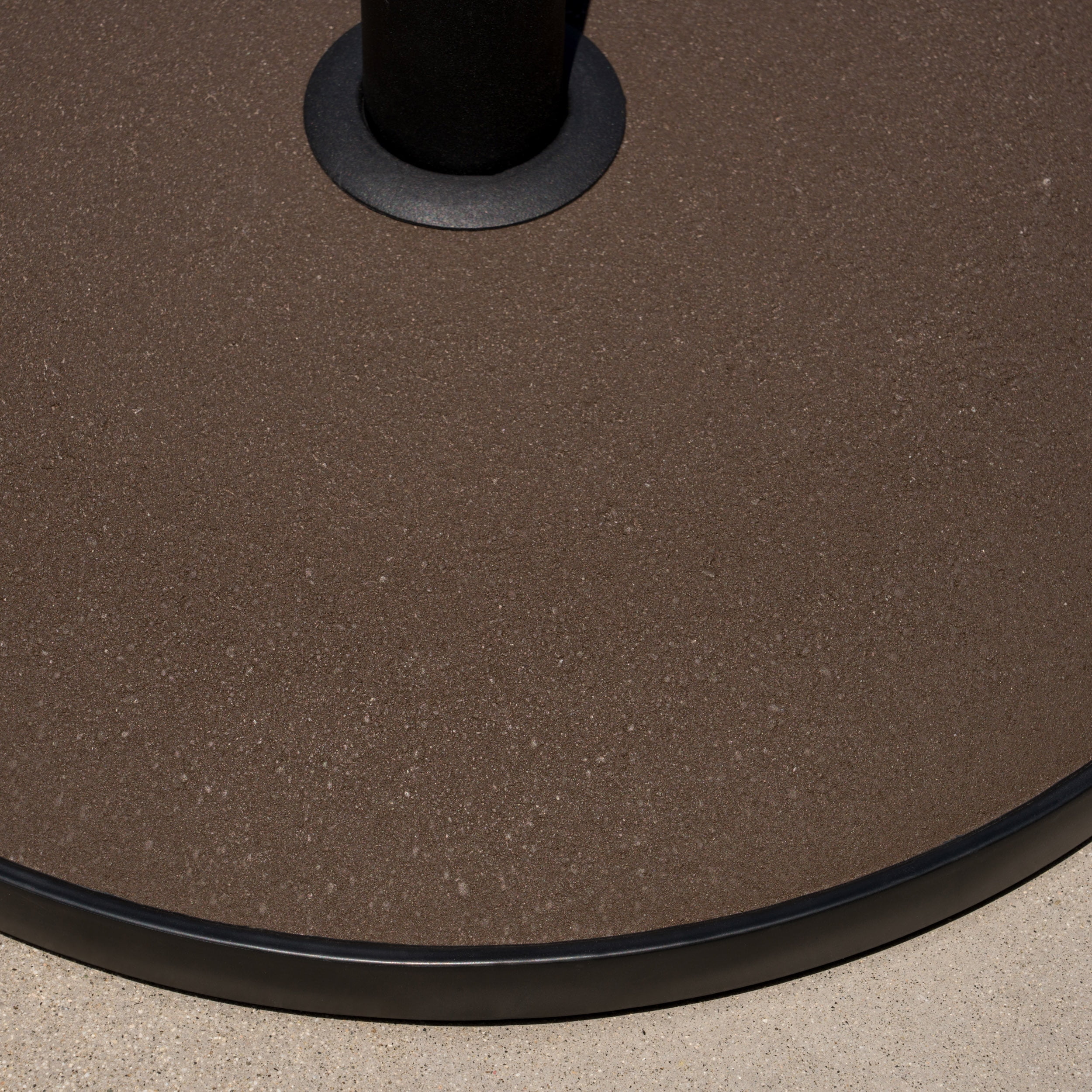 GDF Studio Gretna Outdoor 33 lbs Circular Concrete Umbrella Base, Brown and Black