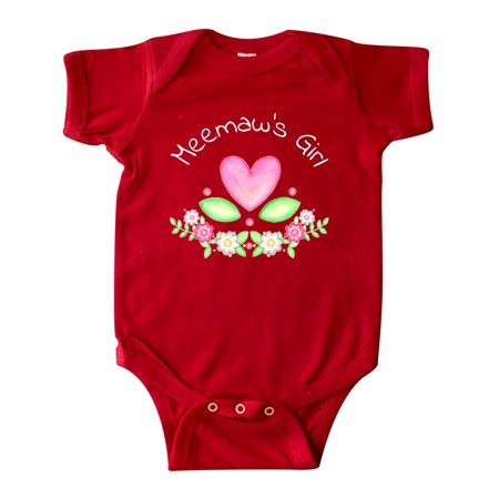 

Inktastic Meemaw s Girl- heart flowers Gift Baby Girl Bodysuit