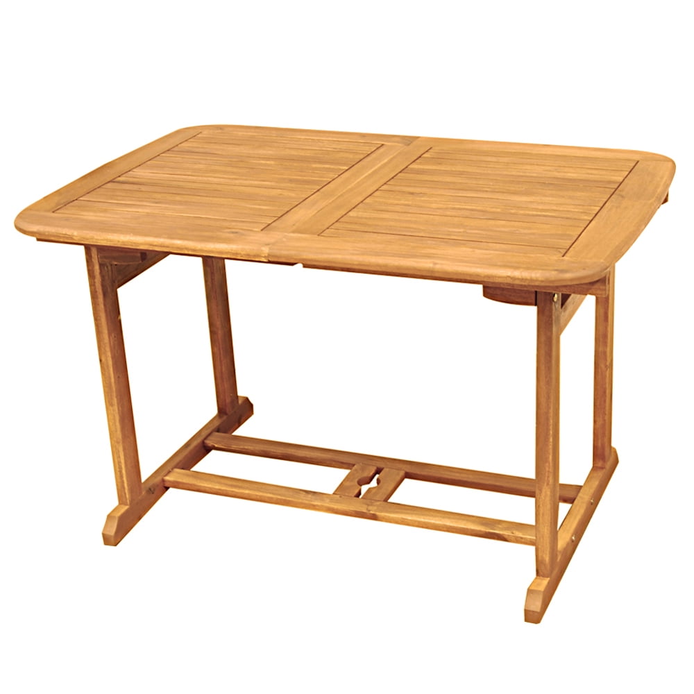 Manor Park Wood Outdoor Patio Extendable Dining Table, Brown