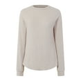 thumbnail image 4 of Kogui Chandail à Col Roulé Femme Court Chandails pour Femmes Col Rond Manches Longues Hauts Tricotés Doux Chandails à Enfiler Confortables Chemises Habillées Décontractées Vêtements Mode (Beige,TTG), 4 of 9