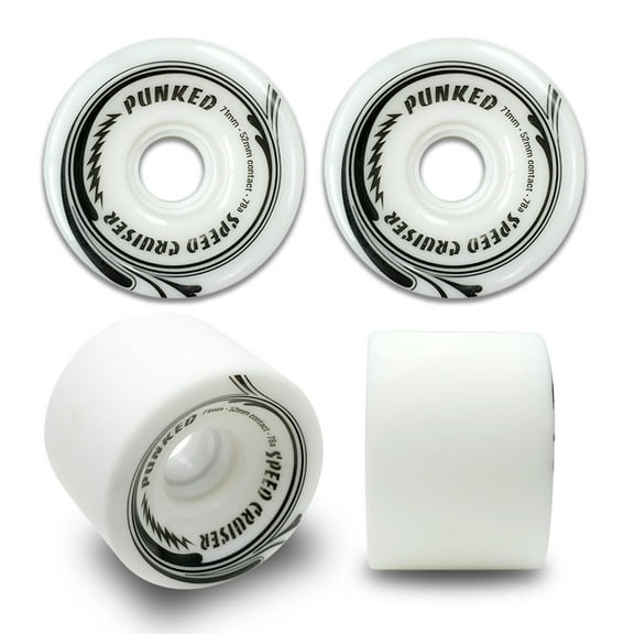 PUNKED Speed Cruiser Speed Cruiser 70mm Longboard Wheels - Solid White