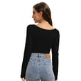 thumbnail image 6 of Long Sleeve Shirts for Women Sexy V Neck Tops Fitted Tight T Shirts Basic Tee, 6 of 6