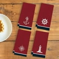 thumbnail image 3 of Nautical Boat Kitchen Dish Towels - Nautical Hand Towels, Gifts for Boat Owner, Coastal Kitchen Chenille Towels 18 X 26 Inches, Set of 4（Red）, 3 of 5