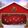 thumbnail image 2 of 13X6 ft Snowflake Christmas Garage Door Decoration Background Sparkle Red Theme Xmas Glittering Stars Christmas Balls Warm Festive Patterns Backdrop New Year Eve Family Party Decor Banner Cover, 2 of 5