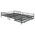 thumbnail image 6 of Queen Size Bed Frame Full XL Over Queen Metal Bunk Bed with Twin Size Trundle, Black,King Size Bed Frame, 6 of 20