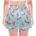 thumbnail image 2 of Women's Silk Pajama Shorts Snowman Skiing Pajama Shorts Women's Casual Pajama Shorts with Pockets, 2 of 6