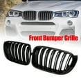 thumbnail image 3 of Gloss Black Front Bumper Kidney Grille Grill Fit for BMW X3 X4 F25 F26 2014-2017, 3 of 7