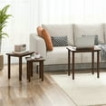 thumbnail image 3 of YYAo Coffee Table,Dining Table,Side Table,3-Piece Farmhouse Rectangle Side Table Set for Living Room-Walnut, 3 of 10