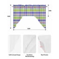 thumbnail image 5 of Slate Blue Plaid Swag Valances for Windows, Small Curtains Drapes, Colorful Vintage Check Farmhouse Kitchen Window Curtains Over Sink Rod Pocket Window Treatment Valance for Bedroom/Bathroom 56"x36", 5 of 5