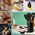 thumbnail image 3 of Kitchen Utensils Set-12 Pieces Silicone Cooking Utensils Set with Wooden Handle (Dishwasher Safe) 392°F Heat, 3 of 8