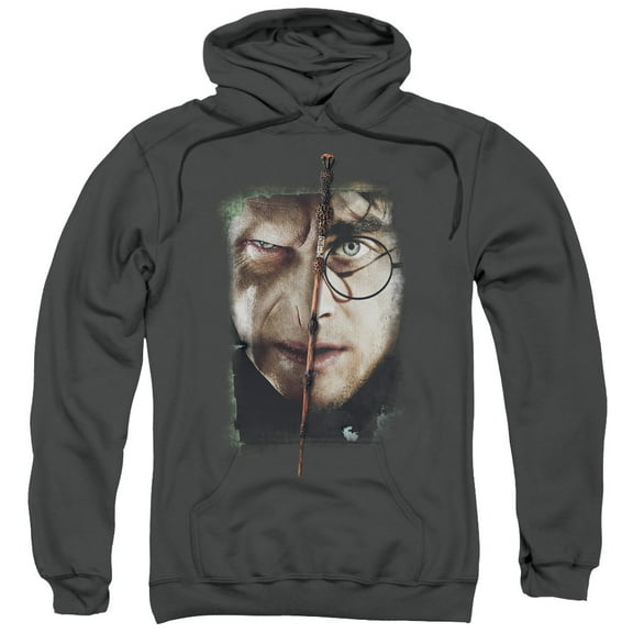 Trevco HP8011B-AFTH-3 Harry Potter & It All Ends Here Adult Pull Over Hoodie, Charcoal - Large