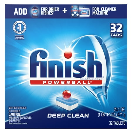 Finish Powerball Deep Clean, 32 Tabs, Dishwasher Detergent