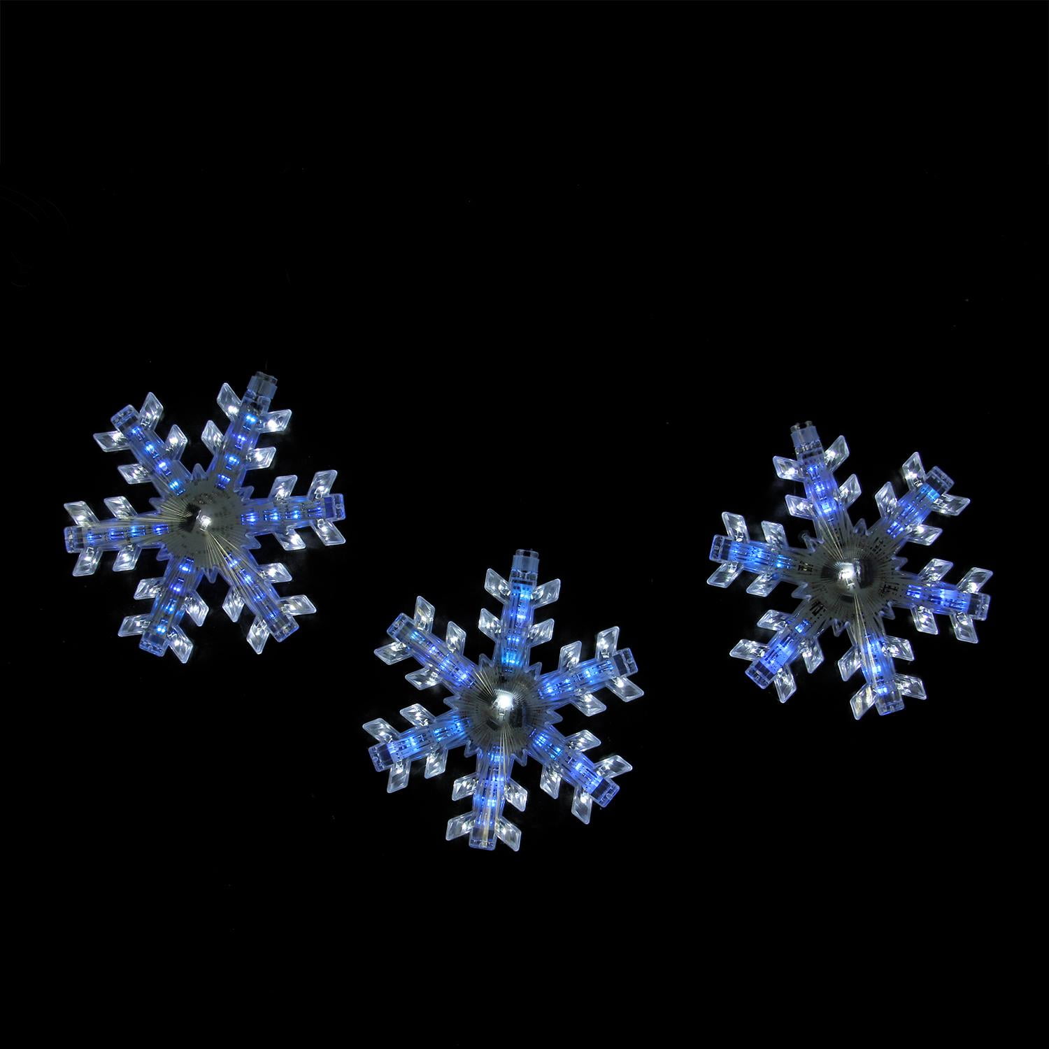 Set of 3 Cascading White and Blue Snowfall LED Snowflake Christmas Lights 6.5" Walmart Canada