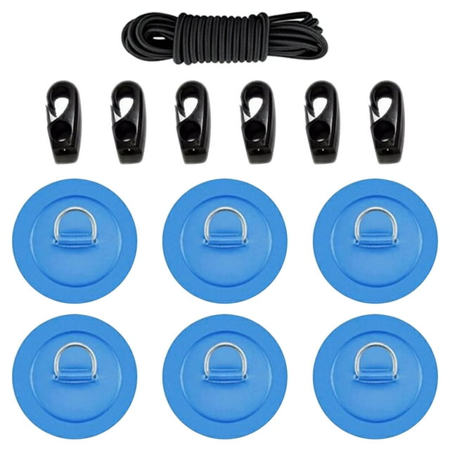 Almencla D Rings Pad Kayak Bungee Cord Paddleboard Surfboard Inflatable Boat Paddle Blue