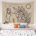 thumbnail image 1 of Black Simple Stroke Pattern Art Decor Wall Tapestry, 1 of 4
