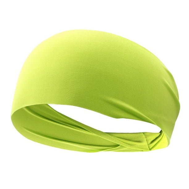 Frente Sweatband Antideslizante Transpirable para Hombres Mujeres (Amarillo Fluorescente)