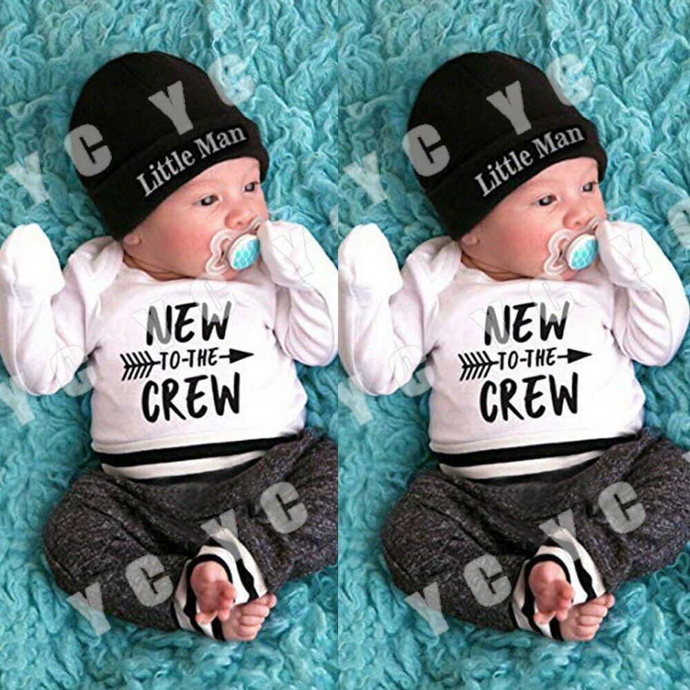 3Pcs Nouveau Ne Bebe Garcon Romper Pantalon Vetements Ensemble Combinaison Combinaison Tenue de Jeu 0 24 Mois Walmart