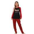 thumbnail image 2 of Family Christmas Pajamas Matching Sets – Red & Black Plaid Long Sleeve Shirt and Pants Outfit with Wine Glass Santa Hat Print, Holiday Xmas PJs for Couples, Adults, Teens, Christmas Eve Sleepwear, 2 of 7