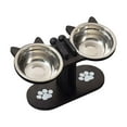 thumbnail image 2 of Comederos para gatos, comedero elevado para mascotas, práctico comedero portátil con soporte. Negro, 2 of 9