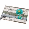 Blue Blossom Flower on Wood Barn Rectangle Rug 2'x3' Love