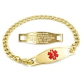 thumbnail image 1 of MedicEngraved Yellow Gold Stainless Steel Custom Medical Alert Bracelet - 5mm Curb Link, 1 of 7