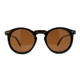 thumbnail image 2 of Polarized Hipster Round Keyhole Horn Rim Thin Plastic Sunglasses Tortoise Brown, 2 of 4
