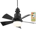 thumbnail image 1 of Ventiladores de techo con tornillo y luz, control remoto, base E26, ventilador de techo pequeño regulable, 1 of 9