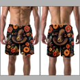 thumbnail image 3 of luoweisi Men's Beach Shorts Quick Dry Swim Trunks with Mesh Lining Thanksgiving Hat 2XL, 3 of 5