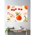 thumbnail image 2 of Tropical Print: Oranges And Cherries In An Explosion Of Color Poster Wall Art, Modern Wall Decor For Living Room Bedroom, 16x24 UNFRAMED, 2 of 3