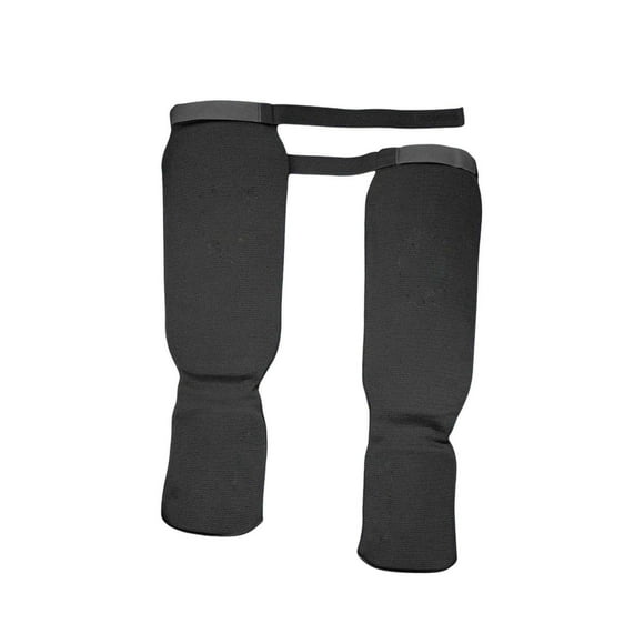 1 Pair Shin Instep Guards MMA Running Shin Muay Thai Running Shin Instep Guards Supplies Training Protection Elastic Protector Black and L